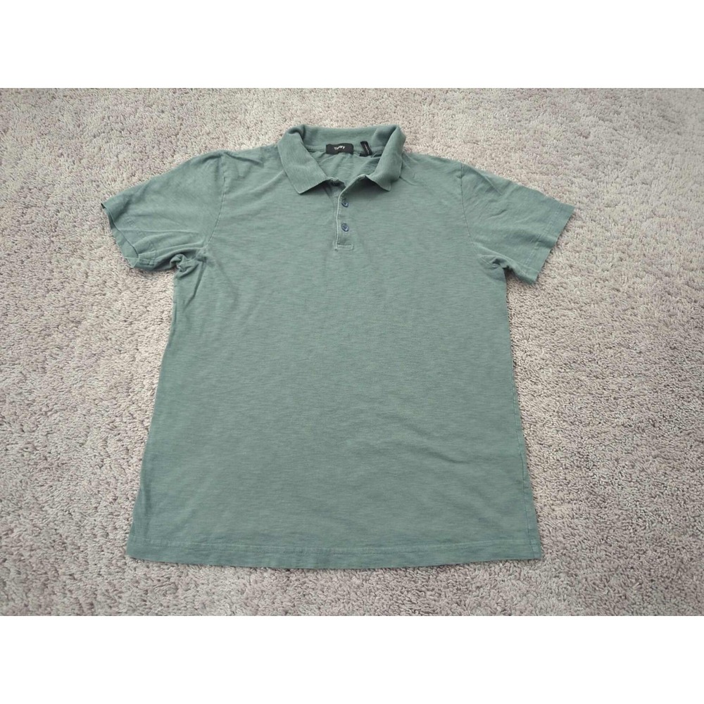 Theory Polo Shirt Mens S Green Short Sleeve 100% Cotton Golf Preppy Casual